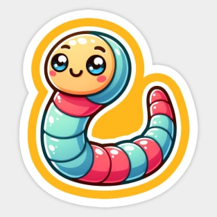 Kawaii Worm Critter Cove Cute Animal A Splash of Forest Frolics and Underwater Whimsy! Sticker